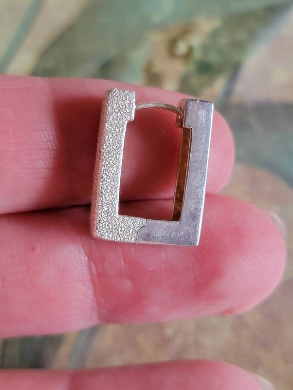 Vintage ALF Hinged Textured Rectangular Earrings … - image 10