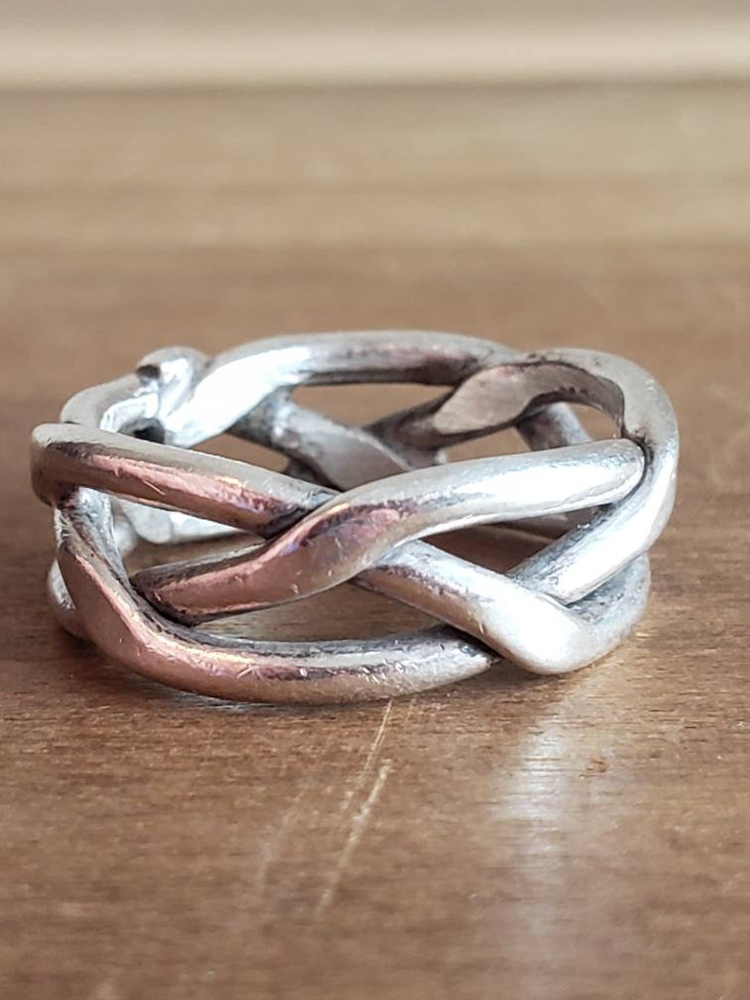 Vintage Sterling Silver Braid Band Ring 1990s Wedding Band 925 Size 9.5 ...