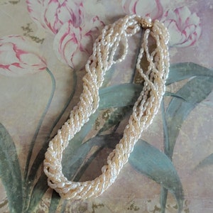 Vintage 8 Strand Freshwater Pearl Twist Necklace