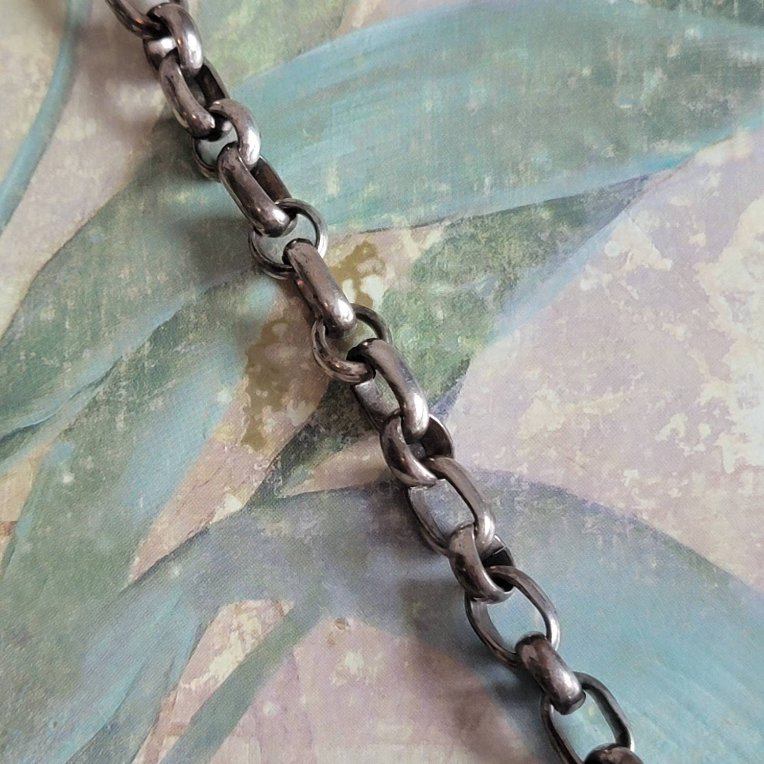 Sterling Silver Large Linked Bracelet with Toggle closure