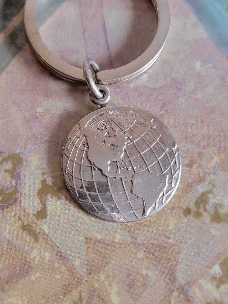 Vintage Tiffany & Co. Sterling Silver Globe Keychain, 2000