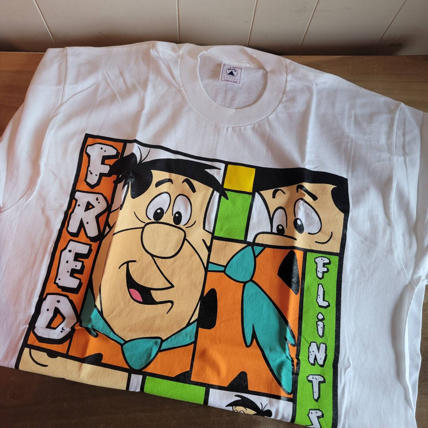 Vintage 1994 Fred Flintstone T-shirt: Hanna Barbera White Tee
