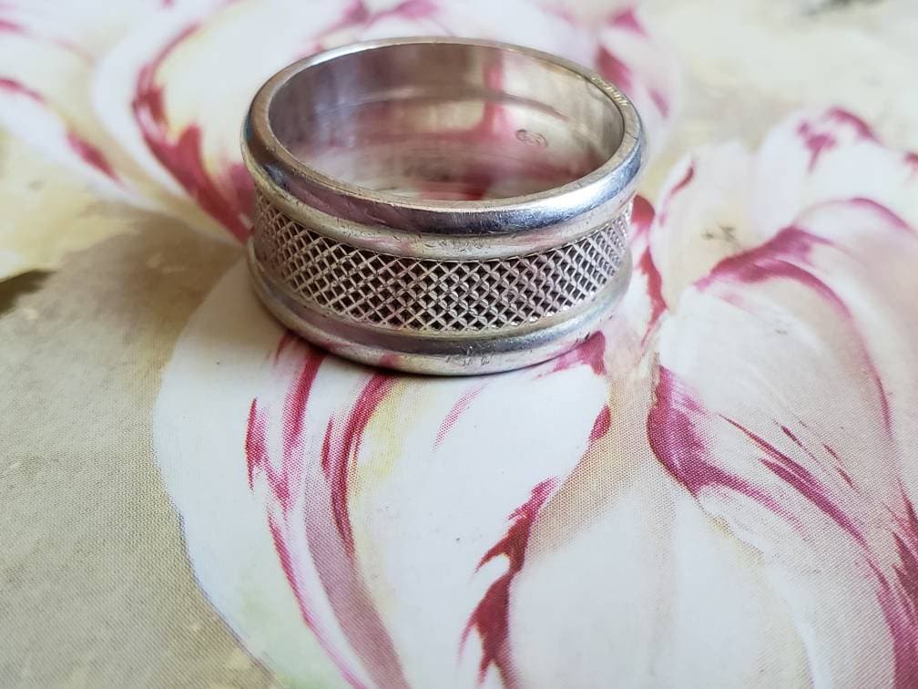 Bague Vintage Années 80/90 En Argent 925 - Taille 59 - Design Rétro - Occasion