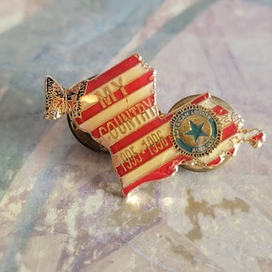 Vintage Louisiana My Country American Legion Auxiliary Pin 1995 to 1996 Butterfly