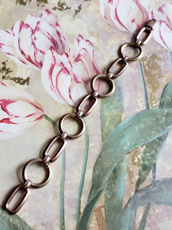 Vintage Krementz Diana Bracelet Gold Filled Rose … - image 1