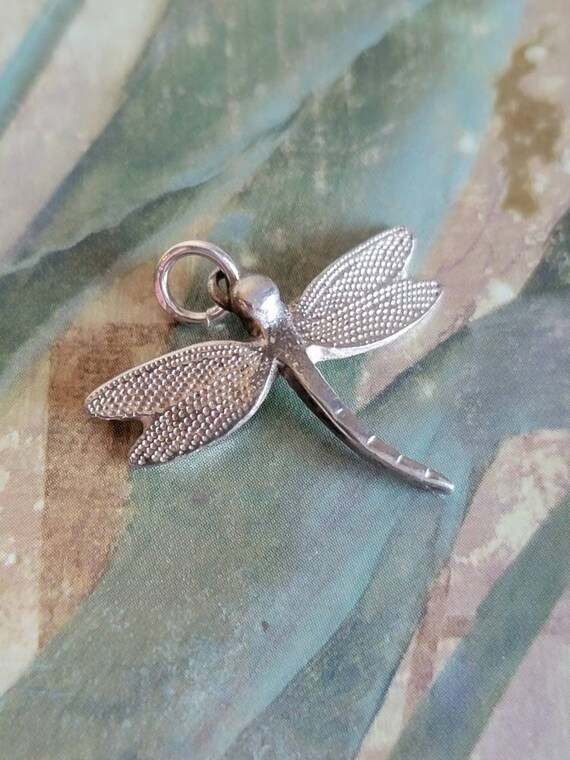 Vintage Sterling Silver 925 Dragonfly Pendant 1990