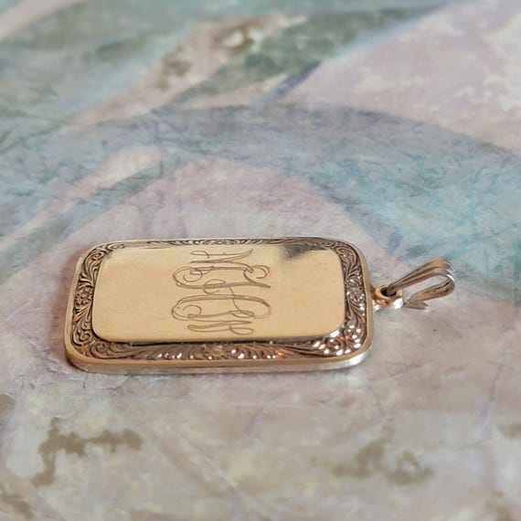 Vintage Monogramed MHW Script Initials Gold Tone … - image 5