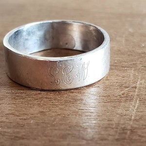 Vintage LCW Sterling Silver 925 Band Ring 1980s Wedding Band 7.5