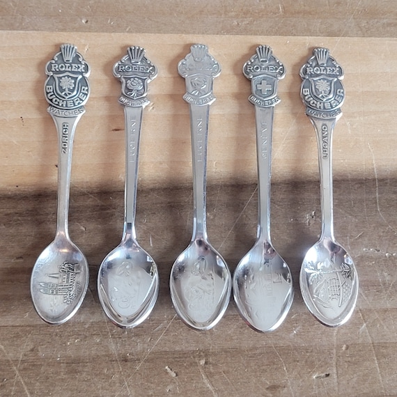 Vintage Bucherer Rolex Souvenir Spoons, Switzerland Cities Lot - Etsy