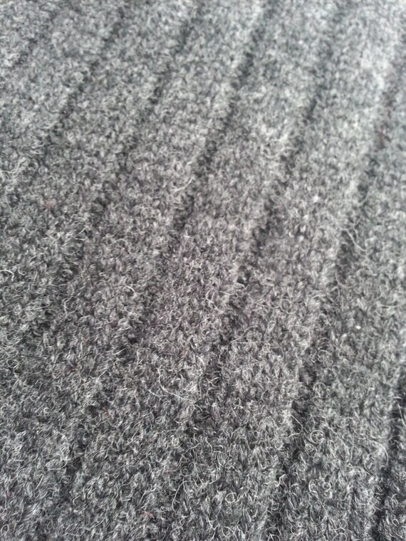 Vintage Coach Scarf 100% Wool Dark Gray Almost Bl… - image 9