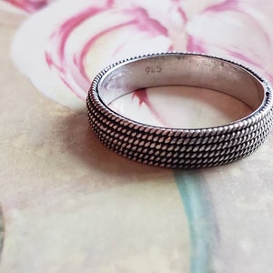 Vintage Sterling Silver 925 Band Ring 1980s Twist Rope Ring Repeating ...