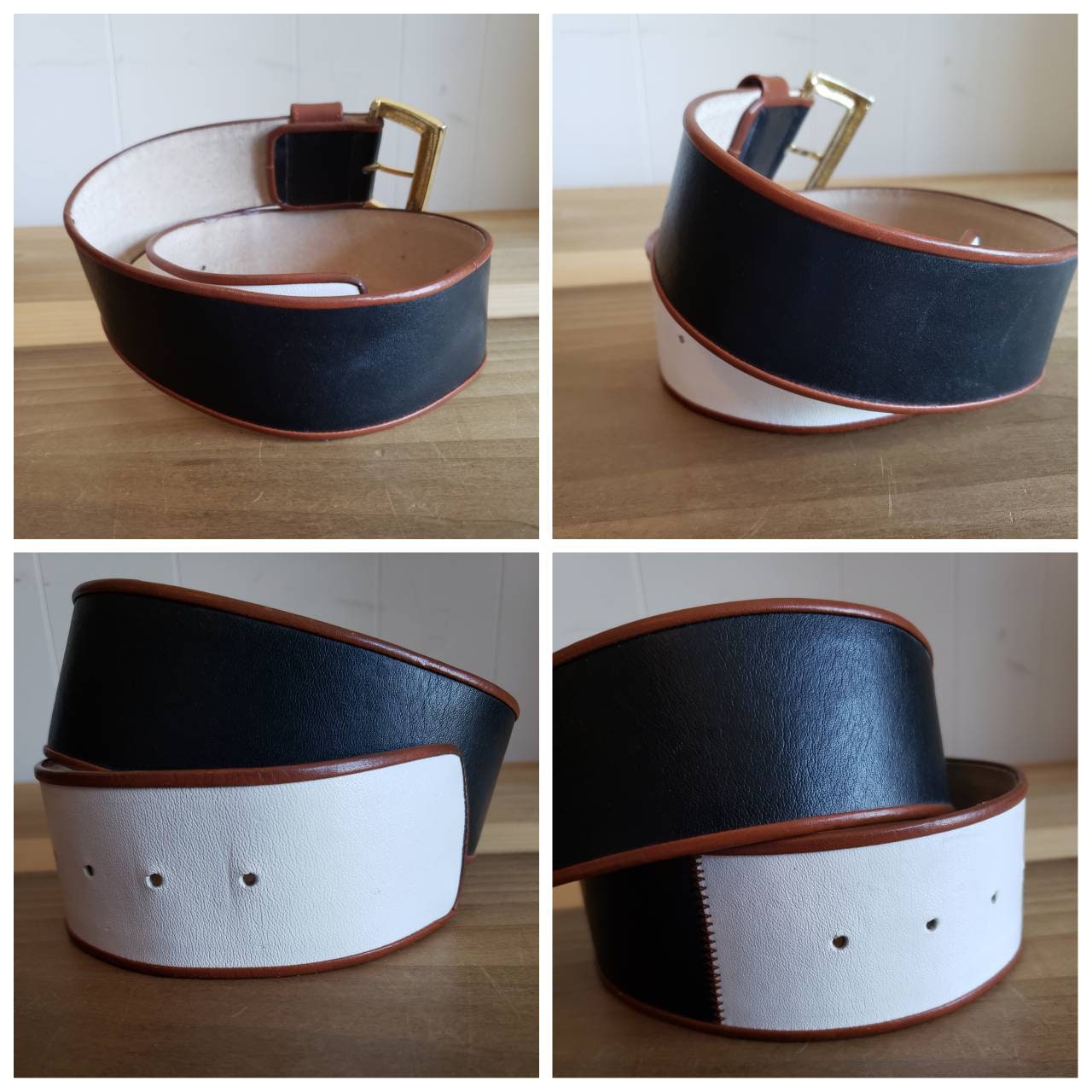 Adrienne Vittadini Belt Leather Vintage New no tags. Made In Italy. Adrienne Vittadini Mens Belt Reversible Black Brown Size 42  main image 2