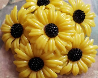 【激レア】PMO DAISY PIN SET #1 YELLOW Vintage Yellow Daisy Cluster Brooch Pin Pendant Gold Tone