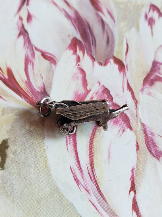 Vintage Sterling Silver Wheel Barrow with Gardenin