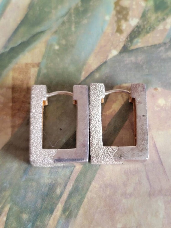 Vintage ALF Hinged Textured Rectangular Earrings … - image 6