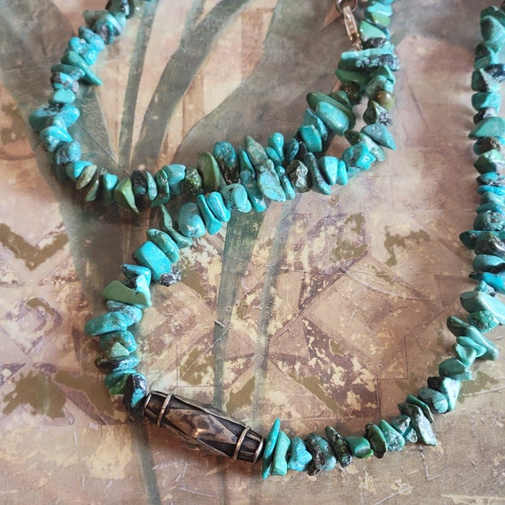 Vintage Sterling Silver Bead and Turquoise Chip B… - image 2