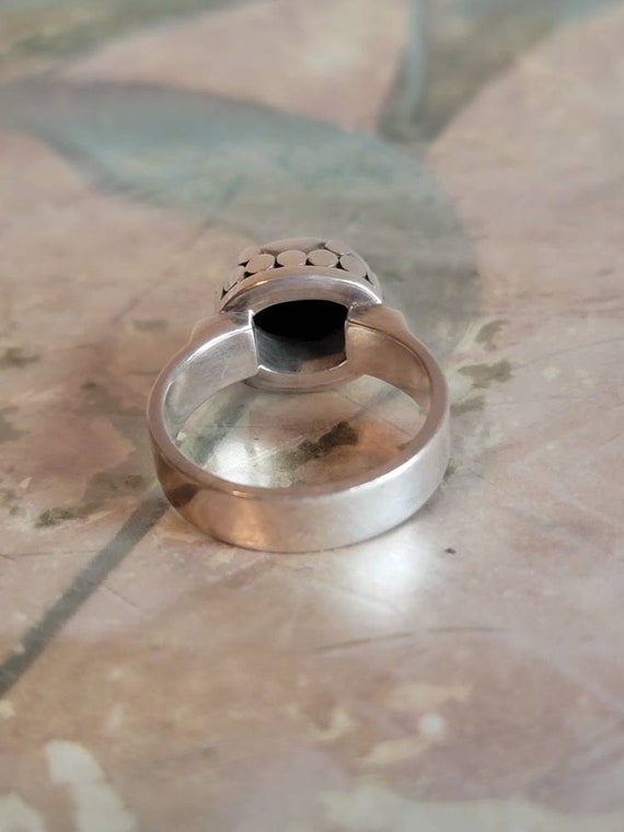 Vintage Sterling Silver Black Onyx Ring 925 Size 8.5 - Etsy