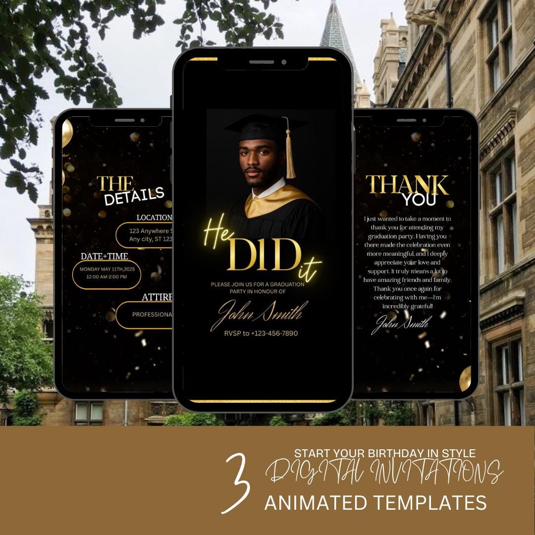 Graduation Invitation Template 2025 Editable Canva Template Digital ...