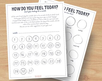 Printable Feelings Chart Bundle for Kids – DIY Emotions Chart + 31-Day Mood Tracker | SEL Tool, Homeschool, Therapy, Calm Corner