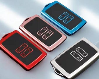 HIBEYO Smartkey, Custodia Per Chiave Auto, Adatta Per Renault Kadjar Clio Captur Scenic Koleos, Portachiavi A 4 Tasti, Blu - Foto 5