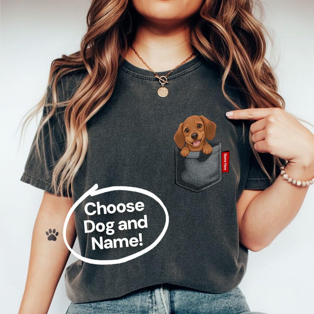 Personalized Dachshund Dog Pocket Comfort Colors® 1717 Tshirt, Puppy — free download