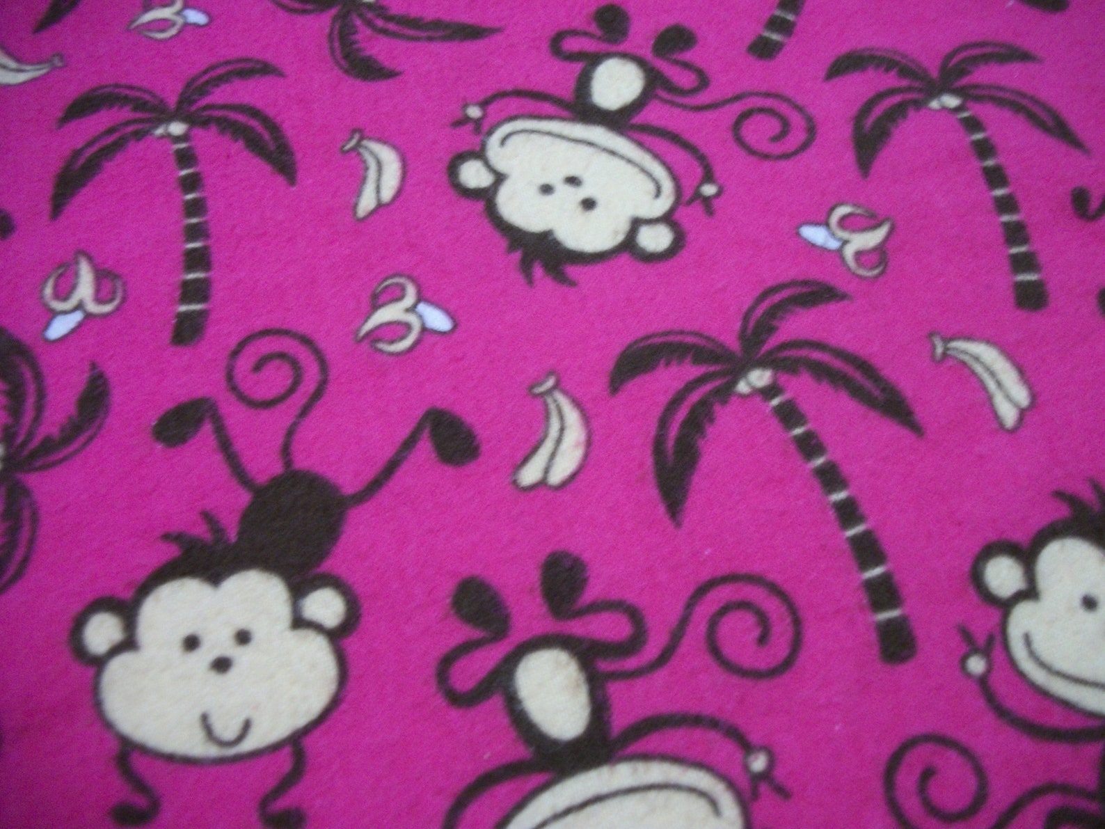 Reversible Baby Blanket Hot Pink Monkey Print Flannel and Etsy UK