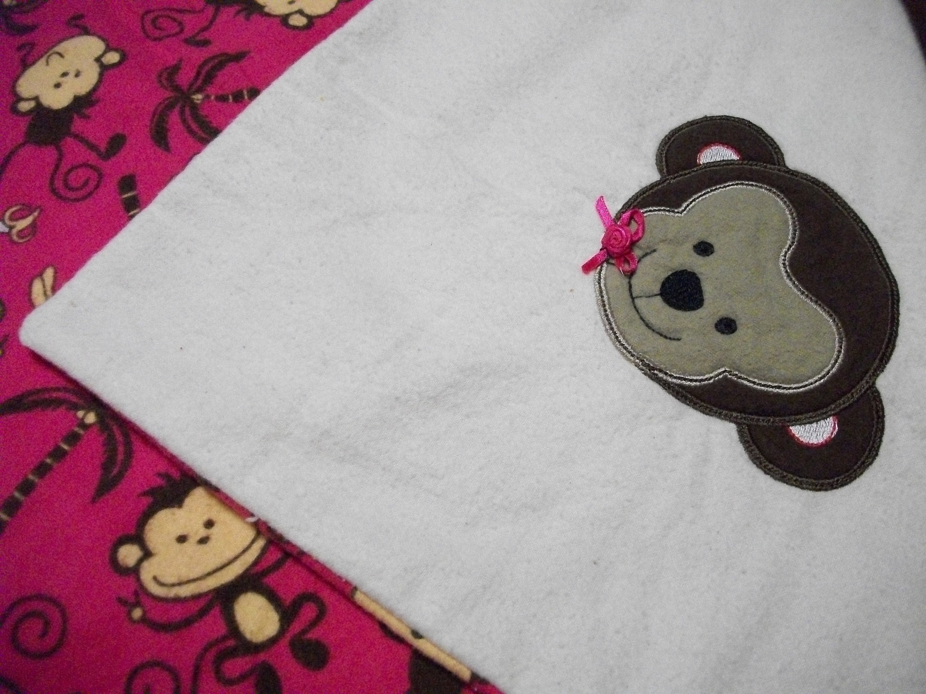 Reversible Baby Blanket Hot Pink Monkey Print Flannel and Etsy UK