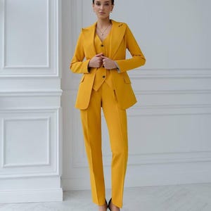 Costume 3 pièces pour femme, Costume d'affaires classique, Costume décontracté, ensemble bureautique, ensemble de costume pour femme, tailleur pantalon, costume d'affaires pour femme, veste et gilet