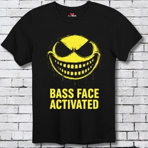 Bass Face Activated Festival T-shirt techno shirt rave shirt EDM T-shirt acid house muziek shirt club rave top dubstep shirt trance