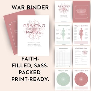 Menopause Prayer Deluxe Bible Study Journal War Binder | Praying Through the Pause: 42 Page Set 5x7 image 1