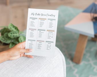 Bible Verse Study System | War Binder Scripture Directory + Tip-In Inserts | Printable Faith Study Tools | Core Bible System Collection