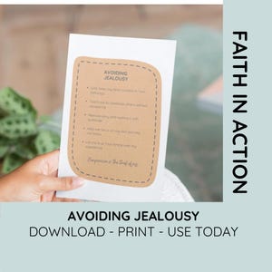 Avoiding Jealousy Prayer Tip-In for Bible War Binder | Tackling Emotional & Spiritual Struggles