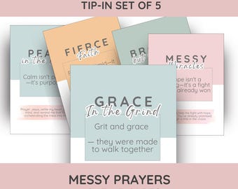 Messy Prayers: Deluxe Prayer Journal Bundle | Faith Tip-Ins | Set of 5