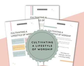 Style de vie de culte | Bundle de journal Faith pour débutants imprimable | Ensemble de reliure de guerre, lot de 3 | Conseils bibliques Étude biblique