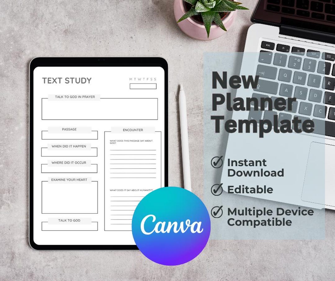 Editable Bible Study Template: Canva Digital Journaling Page | Bible ...
