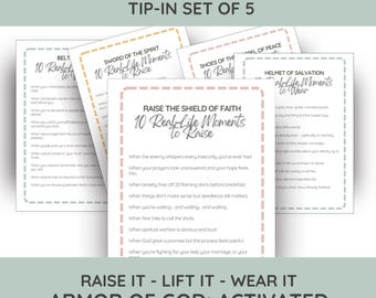 Armor of God | Loaded Scripture Journal Bundle | War Binder Tip-Ins Set of 5 | Bible Study for Spiritual Warfare