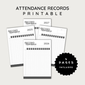 Student Attendance Tracker Printable: Homeschool Attendance Log (PDF Download)
