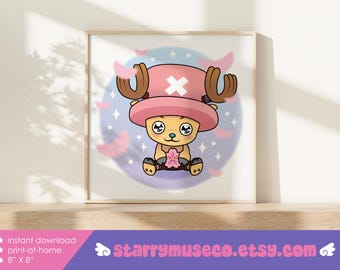Sakura Chopper Printable Wall Art / 8" X 8" / DIY Print at Home / Anime