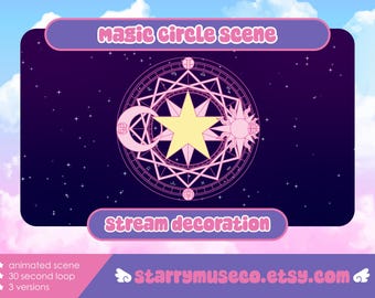 Magic Circle Stream Starting, BRB, Stream Ending Scenes / Streamer Graphics / Animated / Loopable
