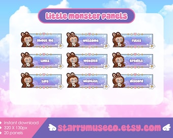 Little Monster Twitch Panels / Kawaii Stream Profile Banners