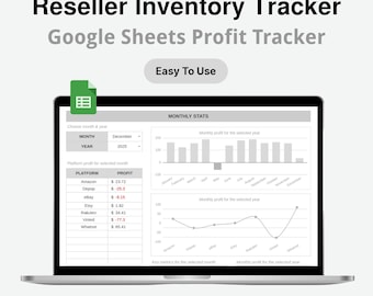 Reseller Inventory and Profit Tracker | Google Sheets Dashboard | Sales, ROI & Expense Tracking | Beginner Friendly