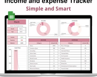 Freelancer Finance Tracker | Google Sheets Income & Expense Dashboard for Small Business and Side Hustle