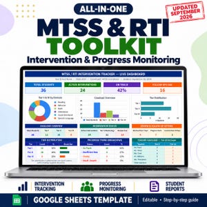 MTSS RTI Tracker | Intervention & Progress Monitoring for Teachers (Google Sheets)