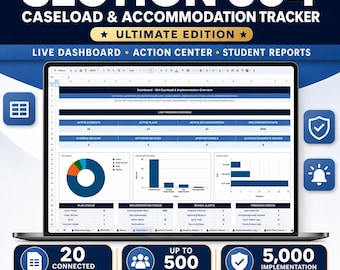 504 Plan Tracker Google Sheets | Section 504 Accommodation Tracker | Caseload Manager | Implementation & Review Monitor