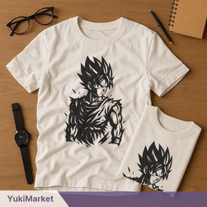 Super Saiyan Warrior SVG PNG | Anime Power Silhouette Clipart | Goku Inspired Art for Cricut & Print