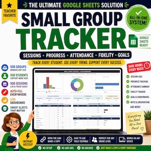 Small Group Tracker Ultimate Edition | Google Spreadsheets | Sessies, voortgang, aanwezigheid en trouw | Interventiegroepen | Speciaal onderwijs