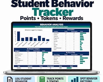 Student Behavior Tracker — Point and Token Economy System | Pro Edition | Google Sheets