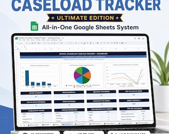 School Counselor Caseload Tracker | Ultimate Google Sheets Template with Dashboard & Reports