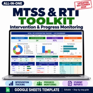 MTSS RTI Tracker | Intervention & Progress Monitoring for Teachers (Google Sheets)