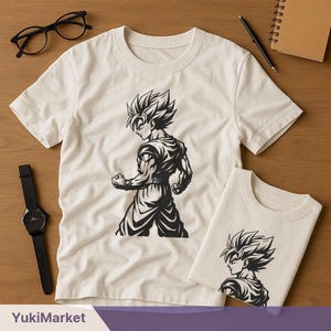 Goku SVG PNG | Anime Power Silhouette Clipart | Goku Inspired Art for Cricut & Print